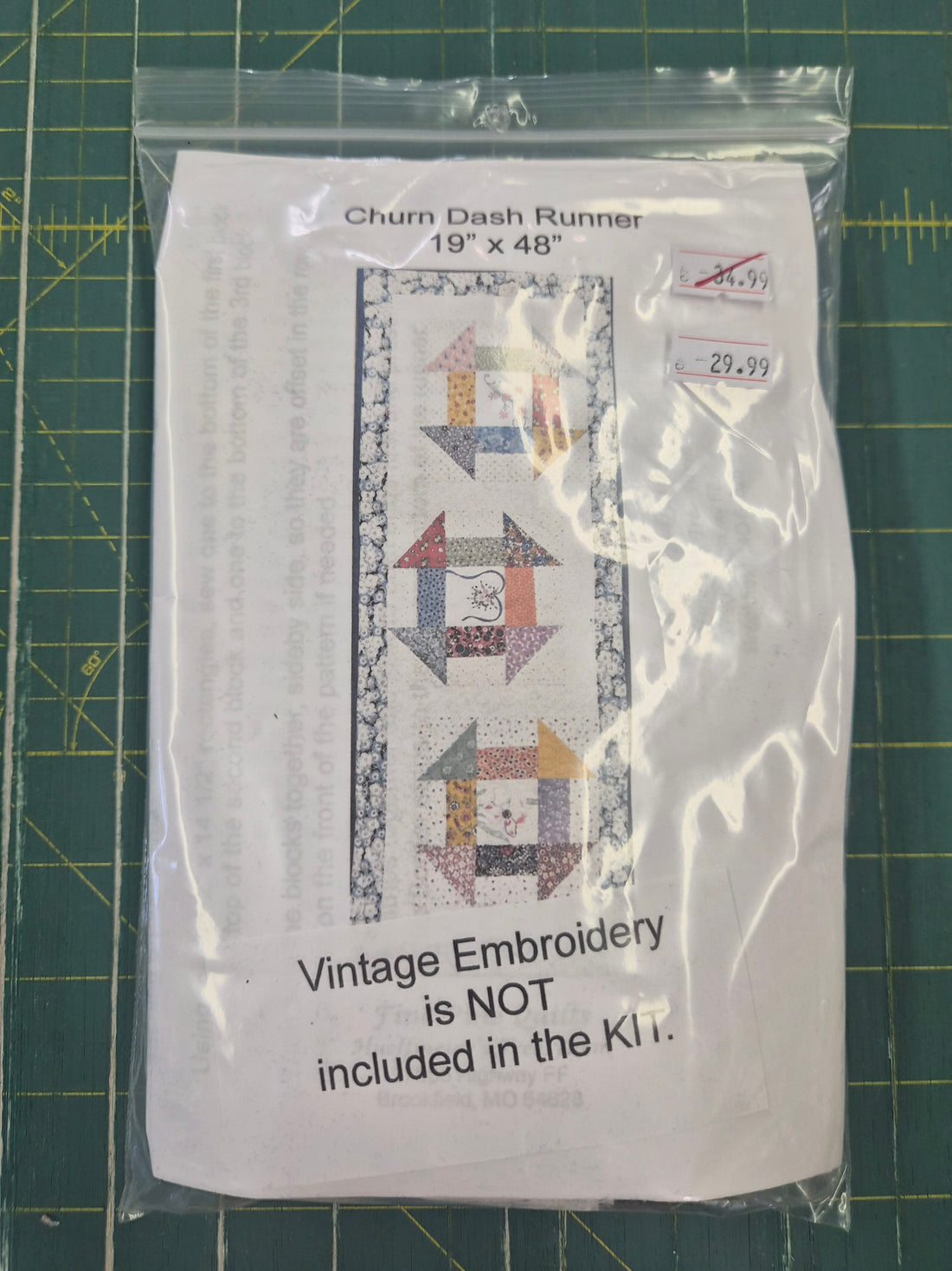 Churn Dash Table Runner Quilt Kit – 19" x 48"