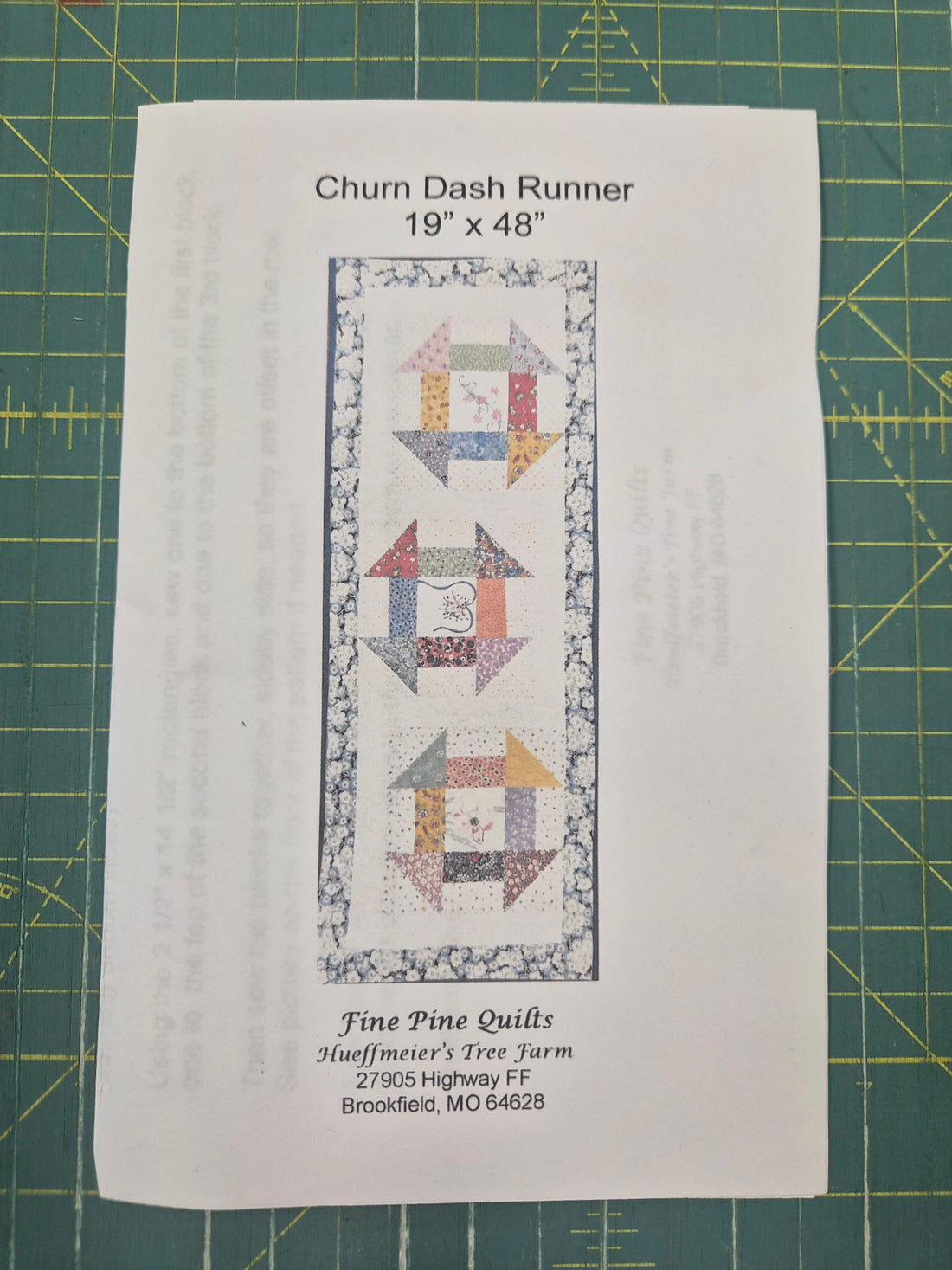 Churn Dash Table Runner Quilt Kit – 19" x 48"